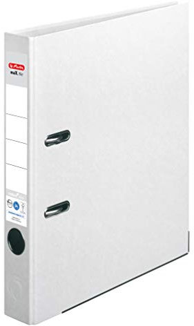 Herlitz 10841690 Ordner maX.file nature plus (A4, 5 cm, mit aufgeklebtem Rückenschild) weiß, 1 Stück
