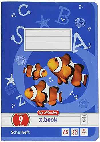 Herlitz Schulheft x.book A5, Lineatur 9, 4. Klasse, 32 Blatt, 1 Stück