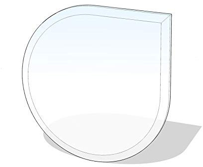 Glasbodenplatte Tropfen mit Facette