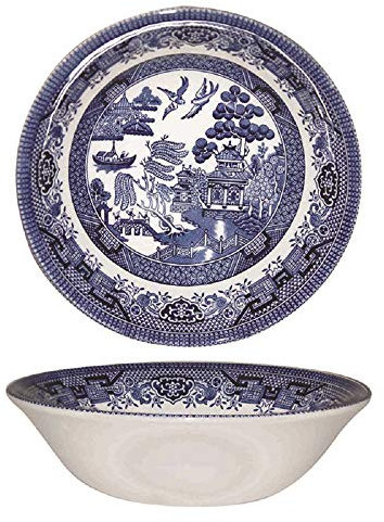 Churchill Fine China Earthenware Set of 6 Oatmeal Bowl 6 Blue Willow