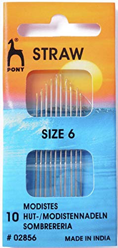 Pony Gold Eye Sewing Needles: Milliners Size 6, Metal, Multi-Colour