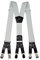 Olata Heavy Duty Hosenträger Y Form mit längenverstellbaren Trägern und 6 Metallclips – 4 cm. Weiß