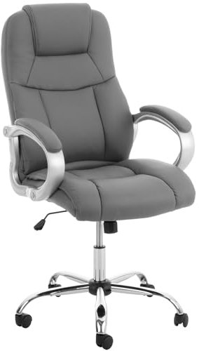 CLP Bürostuhl Apoll XL I Drehbarer Schreibtischstuhl Mit Kunstleder-Bezug, Farbe:grau