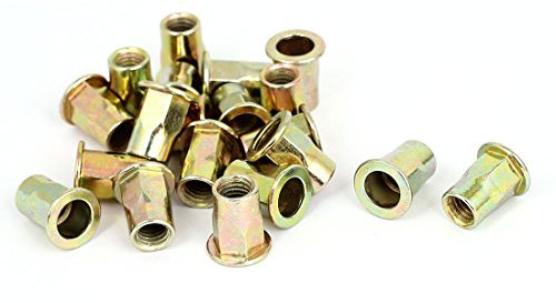sourcing map M8x18mm halber Sechskantkörper Insert Nieten Muttern Nutserts Befestigungselemente 20Stk.