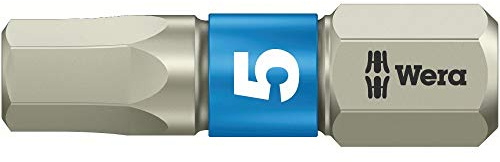 10x Wera 3840/1 TS 6KT-Bits, Edelstahl, Schlüsselweite (zöllig) 7/64'', Länge 25 mm