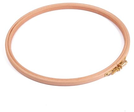 Elbesee, Stickrahmen mit Metall-Schraubbefestigung, Holz, 20 cm