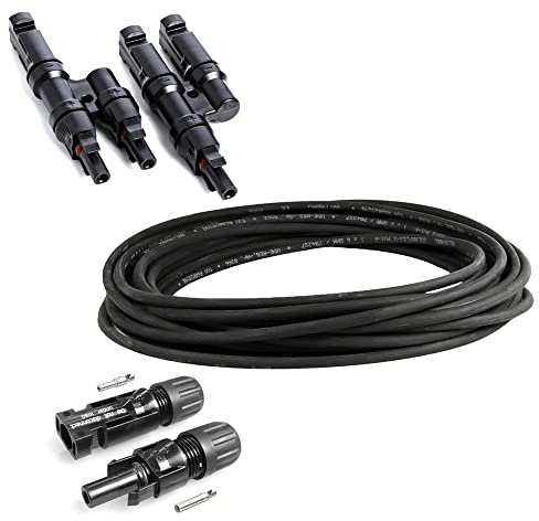 Offgridtec© Solar Connection Kit 2 4mm² - 10m Solarkabel + MC4 Steckverbindungen + Offgridtec Y-Abzweigbuchsen