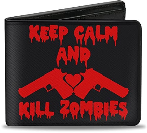Buckle-Down Men's Bifold Wallet Zombies Bi-Fold, 4.0 x 3.5
