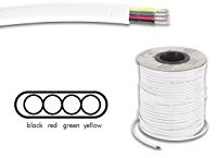 VELLEMAN - TFC4008I Telefonkabel 4-adrig flach weiß sw-rt-gr-gb * Spule mit 100m 274401