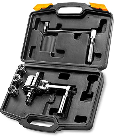 XtremepowerUS Torque Wrench Multiplier Lug Nut Labor Saving Wrench Remover Set (1/2 Driver) Wrench Lug Nut Remover 17mm, 19mm, 21mm Sockets w/Case