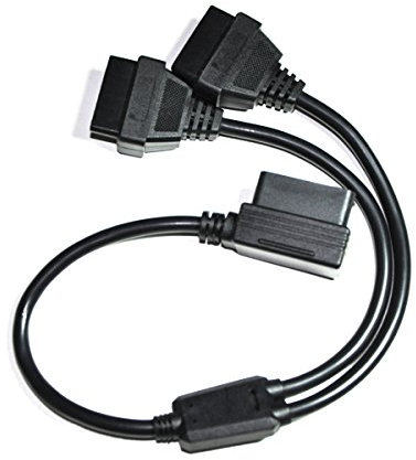 Vgate 16 pin OBD2 OBDII Splitter Extension Cable Male to Dual Female Y Cable