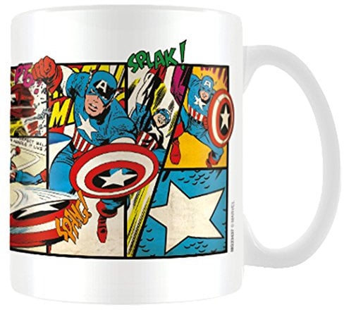 Marvel Mg23437 Tasse en Céramique Bande Dessinée Captain America Rétro 8 x 11,5 x 9,5 cm Multicolore, 11oz/315ml