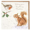 Artistic Weihnachten Karte (wre6317) Robin und Eichhörnchen – Wishing You A Very Merry Christmas