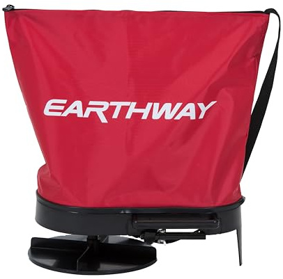 EarthWay 2750 11 KG Nylon Bag Seeder and Spreader with Comfortable Cross Shoulder Strap, Red with Accurate Placement