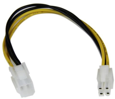 StarTech.com 8in ATX12V 4 Pin P4 CPU Power Extension Cable - M/F - Power extension cable - 4 pin ATX12V (M) to 4 pin ATX12V (F) 7.9 in (ATXP4EXT) , Black