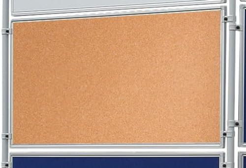 FRANKEN Stellwandtafel ECO, Trennwand, pinnbar, beidseitig verwendbar, mit Aluminiumrahmen, Notiztafel zur Kombination mit Säulen, 120 x 90 cm, Kork braun, EL-UTK90