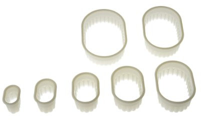 Silikomart Wonder Cakes Collection Teigausstecher, oval, geriffelt, Nylon, 7 Stück