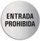 OFFORM DESIGN Placa de Puerta – Entrada Prohibita | Ø 75 mm Letrero Acero Inoxidable Cepillado Mate Fino Auto Adhesivo 39143