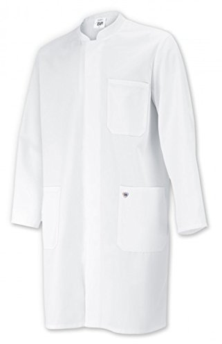 BP 1654-400-21-Ll Unisex-Mantel, Langarm, Stehkragen, 215,00 g/m² Stoffmischung, weiß, Ll