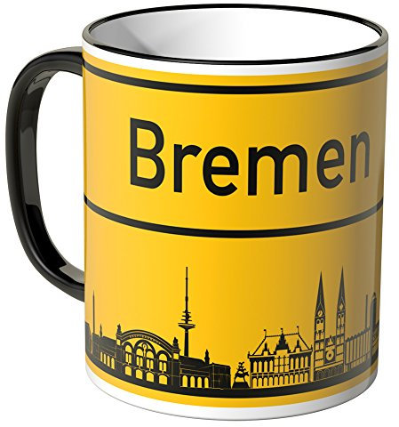 WANDKINGS® Tasse, Skyline Bremen - SCHWARZ