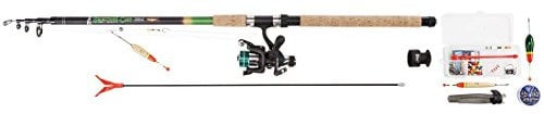 Crivit Posenrute Set 300-5 Posen-Combo Angelset Teleskoprute und Karpfen-Rolle Komplett-Set Karpfen und andere Friedfische inkl. Rutenhalter, Angelzubehör, Rutentasche