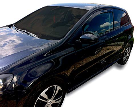 J&J AUTOMOTIVE | Windabweiser Passend Für Polo 5, 6R 3-Türer 2009-2017, Heko Regenabweiser, Getönt, Set 2-Teilig, Vorne, Aerodynamisch