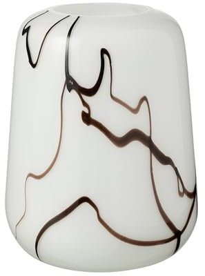 Vase effet fumé en verre fin Blanc/noir