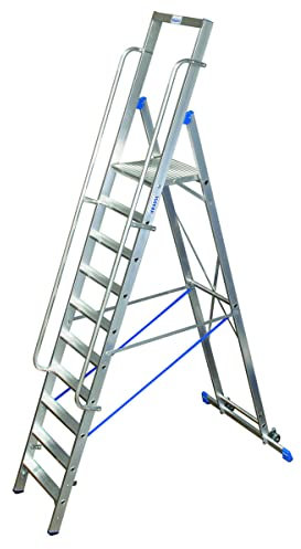 Krause 127808 Aluminium Stufen-Stehleiter Arbeitshöhe (max.): 4.35m Silber DIN EN 131 23.5kg