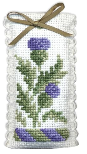 Textile Heritage Victorian Thistles Lavender Sachet Cross Stitch Kit