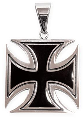 Fly Style Eisernes Kreuz Anhänger - 316L Edelstahl Kettenanhänger für Herren - Kreuz Schmuck, Grösse:40 mm