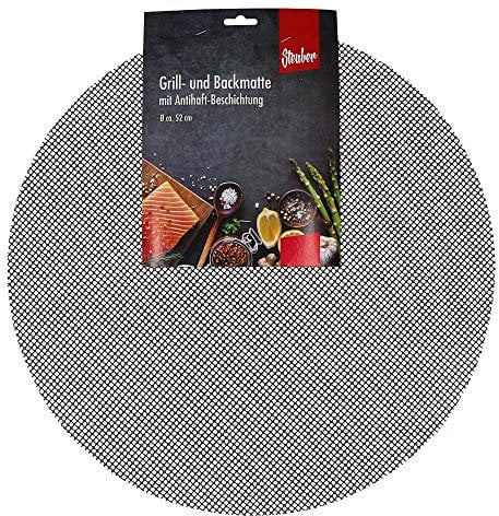 10 Stück Steuber Grillmatte, antihaftbeschichtet, zuschneidbar, rund Ø 52 cm, als Backpapier Ersatz verwendbar