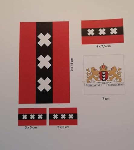 U24 Aufkleberbogen Amsterdam Aufkleber Set Flagge Fahne