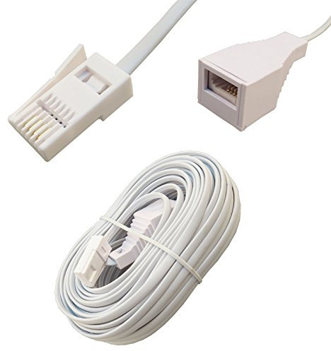 Hash's BT Male to BT Female / BT Telephone Extension Cable 2M / 3M / 5M / 10M / 15M / 20M / 30M - By Hash's (10 Metre)