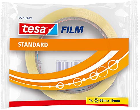 tesa tesafilm Standard Klebeband - 66 m x 15 mm - Transparent | Alterungsbeständiger Klebefilm mit starker Klebkraft - Geeignet für alle verfügbaren tesafilm-Spender
