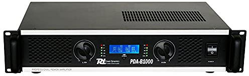 Power Dynamics PDA-B1000, Amplificador profesional, 1000 vatios de potencia, ventilador silencioso, uso móvil, estéreo o puenteado, perfecto para DJ, conciertos, fiestas, instalaciones y eventos