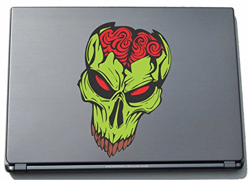INDIGOS UG Laptopskin Aufkleber Decal Sticker Laptop 145mmx210mm Schädel gebrochen Gehirn