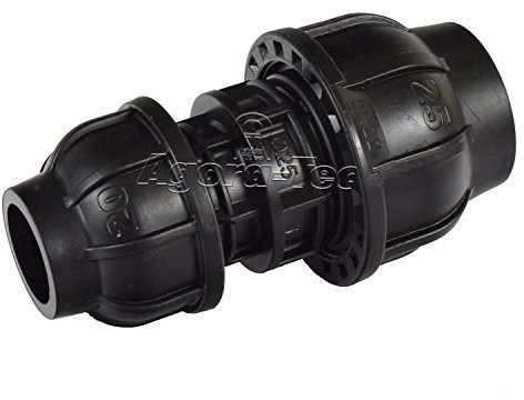 Agora-Tec PE Fitting Rohr Verbinder 25mm auf 20mm für PE-Rohr 25mm auf PE-Rohr 20mm SCHWARZ
