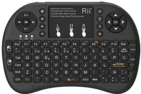 Rii Mini i8+ Wireless (Spanisch QWERTY) - Mini Tastatur mit Touchpad
