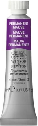 Winsor & Newton 0102491 Tube Professional Water Colour, Permanent Mauve, 5 ml (Pack of 1)