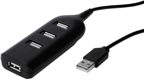 DIGITUS USB-Hub - 4 Ports - High-Speed USB 2.0 - 480 MBit/s - Stromversorgung per USB - Schwarz
