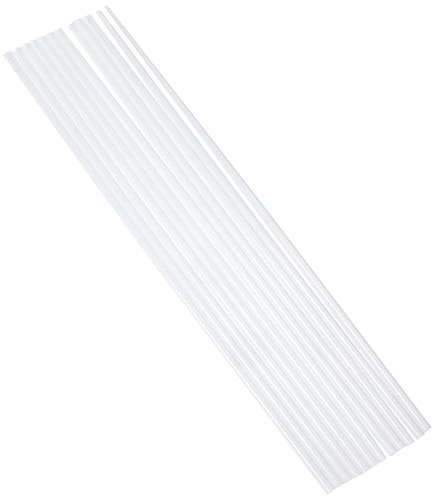 Decora 9260155 Pioli per Torte, Polipropilene, Bianco, Acciaio Inossidabile, 12 Pezzi-Ø 0,4 MM X 30 CM