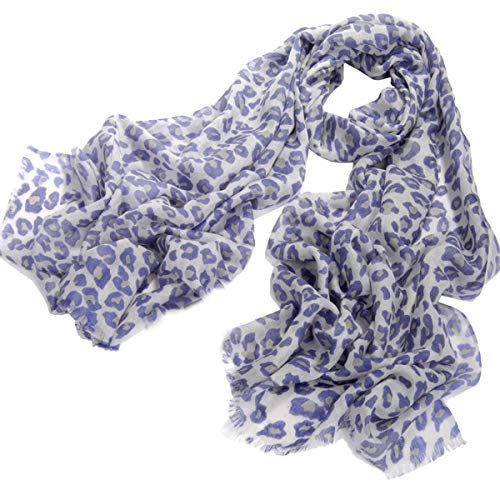 Avenella Schicker Leo Muster zarter Wollschal aus feiner Wolle (ca. 185x72 cm) sehr weicher gewebter Schal Tuch Stola aus 100% Wolle Damenschal Leomuster