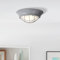 Lightbox Industrial Deckenlampe - Wand- und Deckenleuchte im Vintage Look - rustikale Bootsleuchte mit Glasscheibe - Metall/Glas Beton/Grau - 34cm Durchmesser