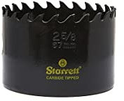 Starrett Scie cloche à pointe en carbure de tungstène CT258 - Coupe profonde - Pour sols suspendus en bois, béton renforcé et fibre de verre - 67 mm