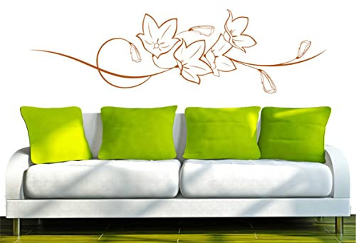 PEMA INDIGOS UG - Adesivo da parete, adesivo da parete F265, motivo floreale con bellissime decorazioni, 160 x 45 cm, marrone noce