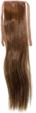 WIG ME UP - YZF-TS18-10 Haarteil, Zopf schmal Seitenzopf Cosplay Hell-Braun glatt 18inch/ 45cm Band Haar-Klammer Haarverlängerung