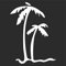 INDIGOS UG Auto Aufkleber Palm Coconut Tree Beach Aloha Hawaii weiß - 88mmx119mm - Autoaufkleber - Tuning - Sticker - Heckscheibe - Fahrrad - Motorrad - UV beständig