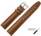 MARBURGER Uhrenarmband 18mm Leder Braun Silber Glatt Mit Naht - Montage Set 2891834000120