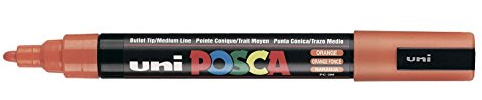 Uni Posca Marker PC- 5 M, Glas, Feine Rindspitze, 2,5 mm, Orange