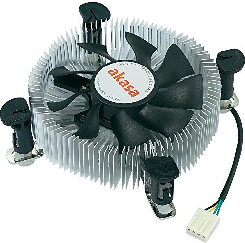 Akasa AK-CCE-7106HP | CPU Cooler | Low Profile | PWM Fan | Aluminium Omni Directional Heatsink | Copper Core | Designed for Intel LGA775 & LGA115X